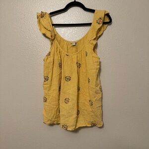 Sonoma Goods for Life Yellow Sleeveless Ruffle Tank Top – Women’s XL
